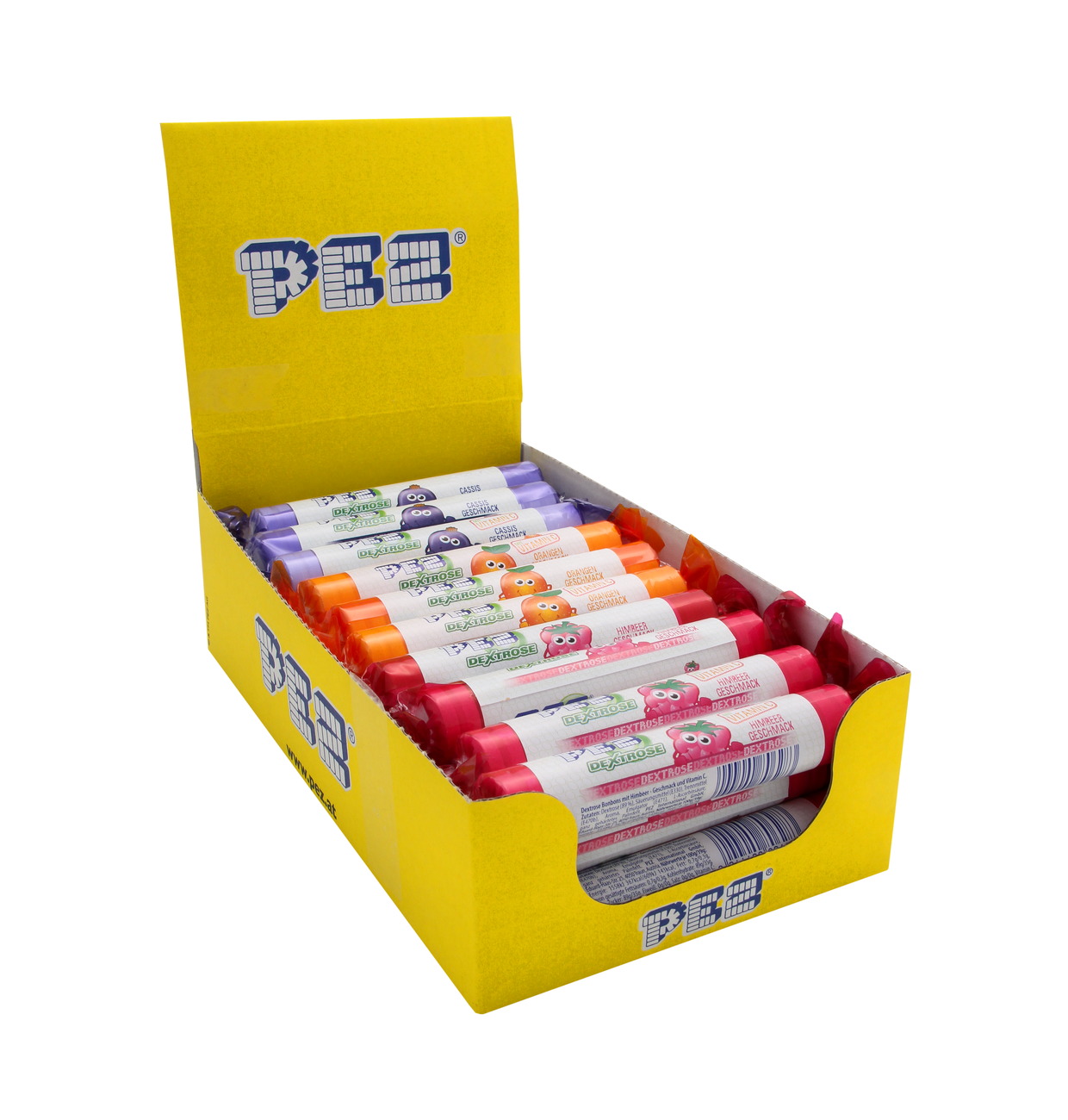 Gunz Dextrose Rolls Raspberry Orange Lemon Mixed Box 39g