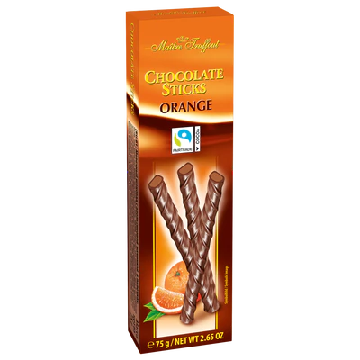 Bâtonnets de chocolat au lait à l'orange 75g